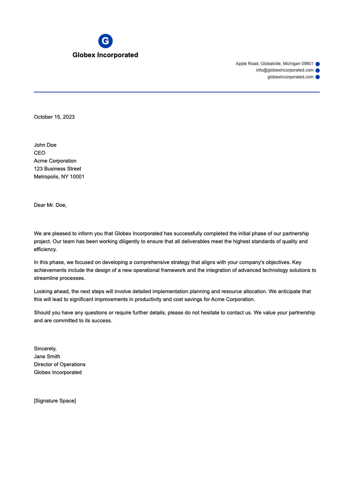 Standard letterhead template with company logo and contact details_variant_2